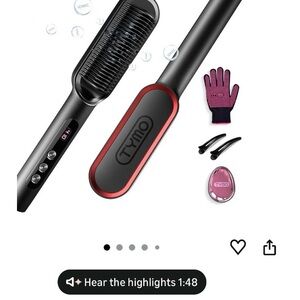 Tymo Black and Red Ionic Hair Straightening Brush - Tymo